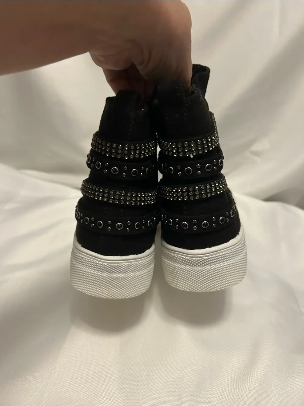 Not Rated Black High-Top Slip-On Sneaker with Studded Straps